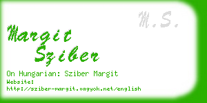 margit sziber business card